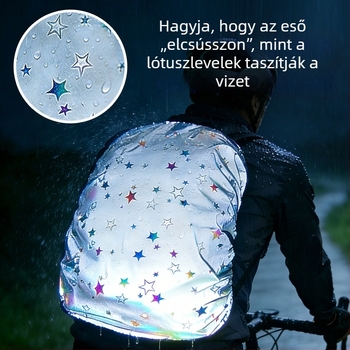Teljesen fényvisszaverő kültéri hátizsák gradient színű csillagokkal és esővédővel