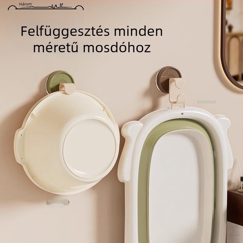 Retro tej-tea színű szívókorongos mosdó- és fürdőszobai tároló, fúrás nélkül