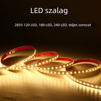 COB LED-szalag, 12V, 5 mm szélességű, vitrinekhez és szekrényekhez, lineáris környezeti világítás, öntapadós mono színű LED-szalag
