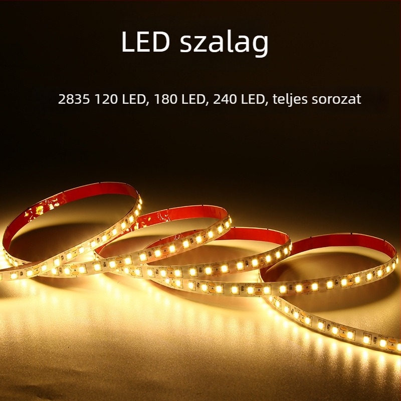COB LED-szalag, 12V, 5 mm szélességű, vitrinekhez és szekrényekhez, lineáris környezeti világítás, öntapadós mono színű LED-szalag