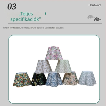 Ötlevelű textil lámpabura éjszakai lámpához, egyedi gyártású, fényvisszaverődésmentes