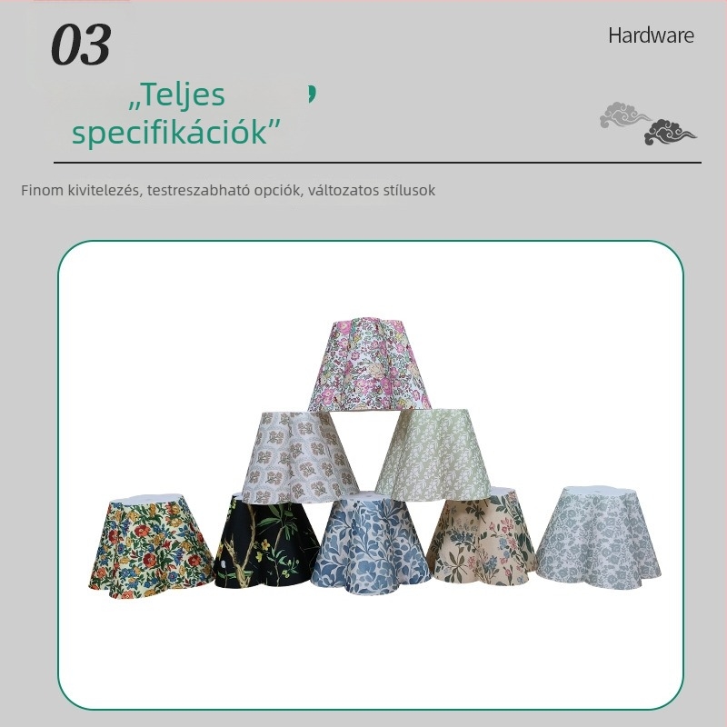 Ötlevelű textil lámpabura éjszakai lámpához, egyedi gyártású, fényvisszaverődésmentes