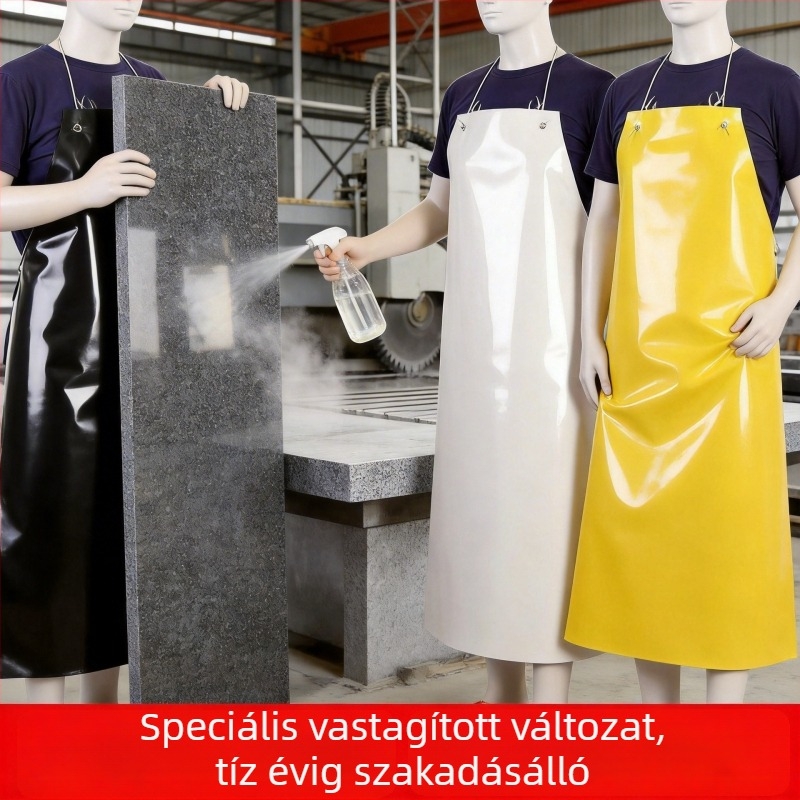 PVC védő kötény, kopásálló, sav- és bázisálló, marmor és kerámia csempékhez; megnövelt és vastagított, vízálló és olajálló.