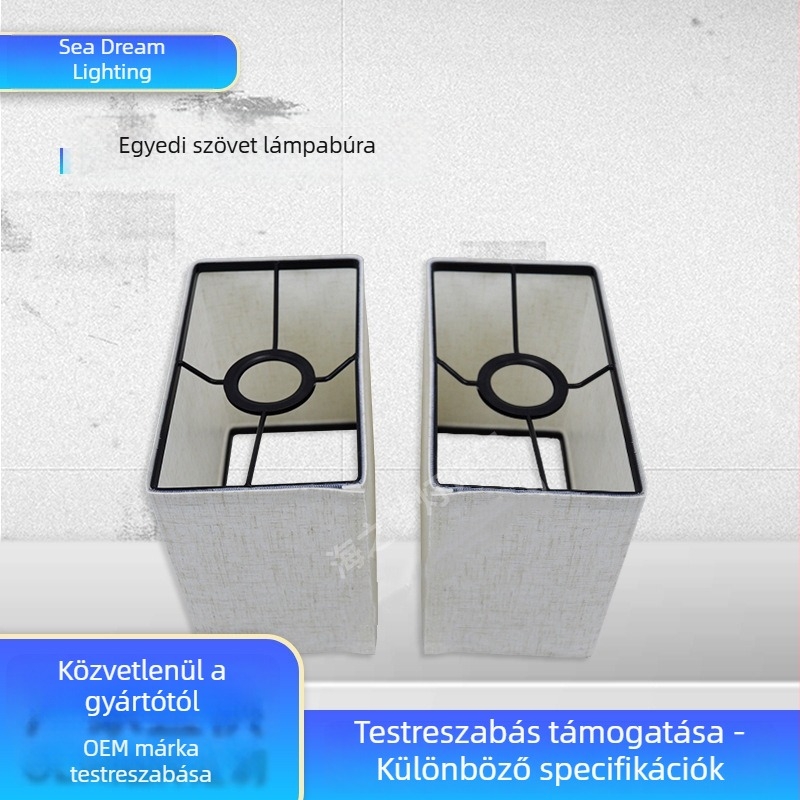 KD textil lámpabura négyzetes – függőlámpákhoz és falikarokhoz – hotelszobai világítási kiegészítő