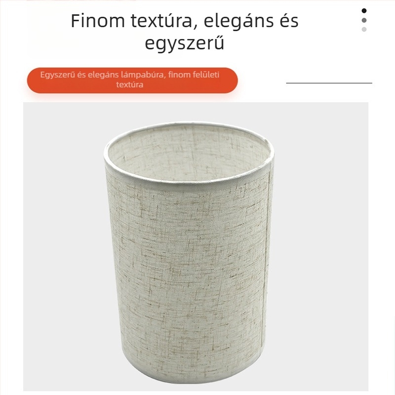 Henger alakú lenvászon lámpabura — asztali, álló, fali lámpához és csillárhoz