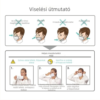 Medicom orvosi maszk, egyszer használatos, nemszőtt anyagból, háromrétegű védőmaszk orvosi felhasználásra