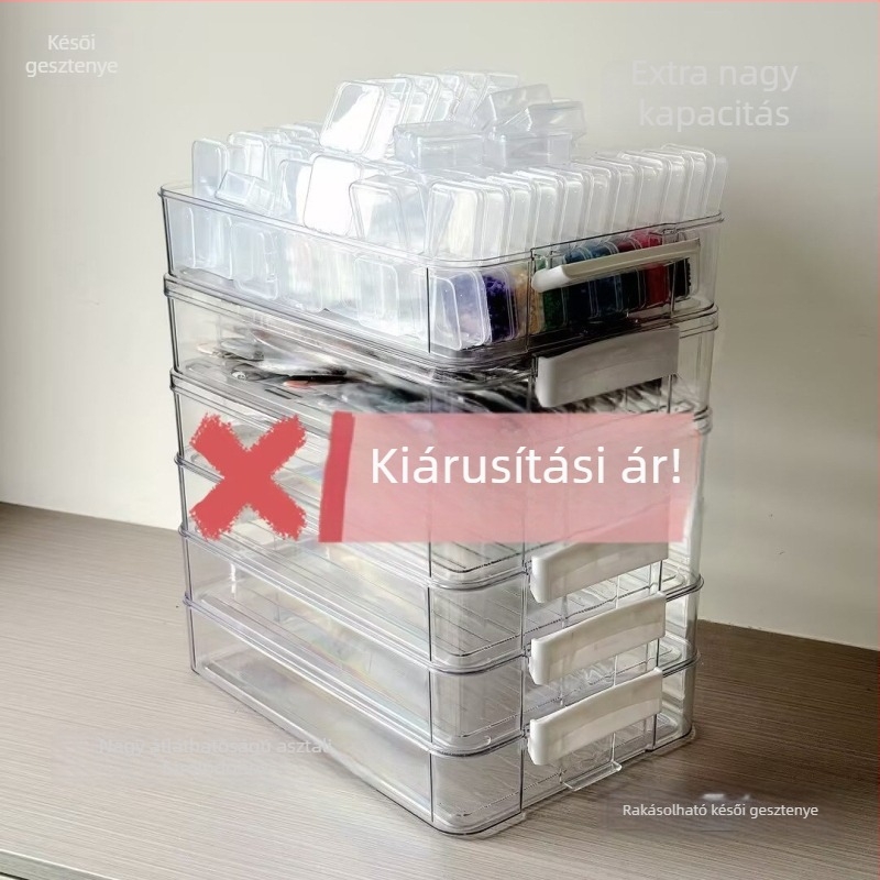 Átlátszó, több rétegű tároló doboz ruhák és dokumentumok rendezésére, porvédett asztali szervező otthoni használatra
