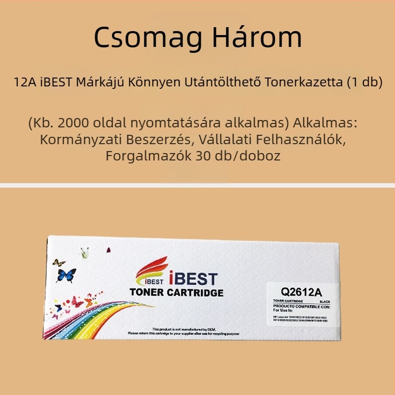 Q2612A/HP12A tonerkazetta HP LaserJet 1010/1012/1005/1020 és Canon LBP2900-hoz