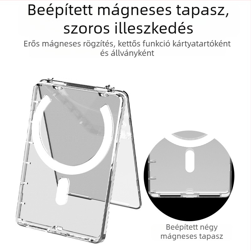 Mágneses flip-kártyatartó átlátszó hátsó résszel, testre szabható munkaazonosító kártyatartó és Polaroid állvány