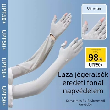 2025 Napvédő hosszú kesztyűk jégselyem anyagú kialakításban vezetéshez és kerékpározáshoz