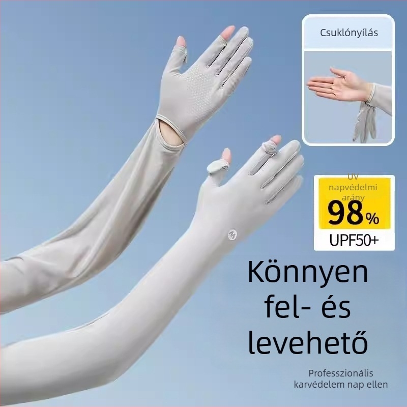 2025 Napvédő hosszú kesztyűk jégselyem anyagú kialakításban vezetéshez és kerékpározáshoz
