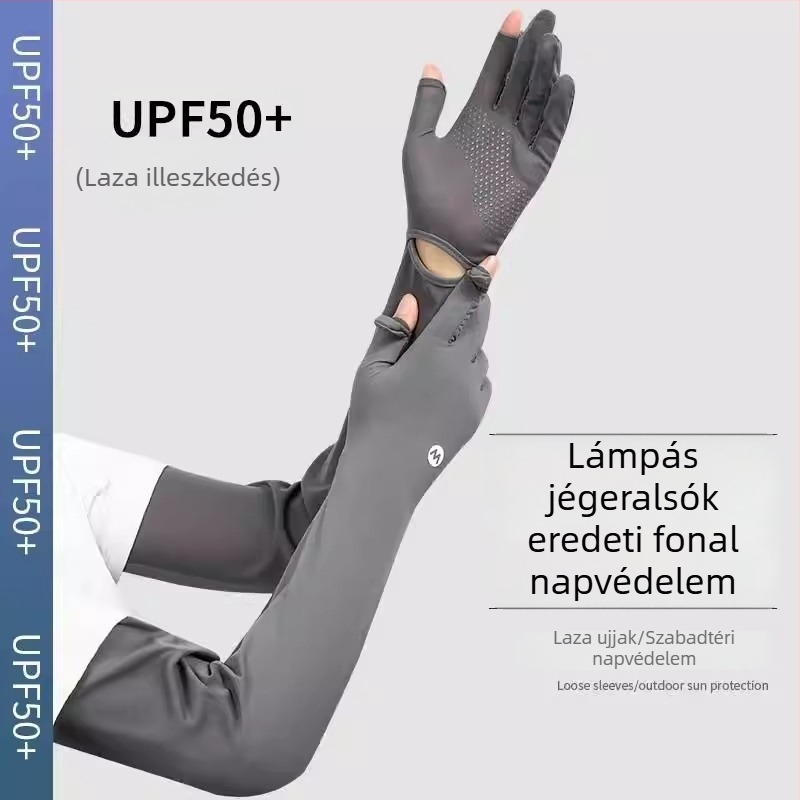 2025 Napvédő hosszú kesztyűk jégselyem anyagú kialakításban vezetéshez és kerékpározáshoz