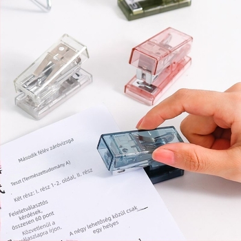 Átlátszó mini tűzőgép diákoknak, kézben tartható, kicsi és elegáns No. 12