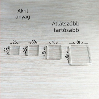 Akril védő doboz emlékérmekhez, átlátszó, fedéllel, méretek 25x25/30x30/40x40/60x60, PMMA.