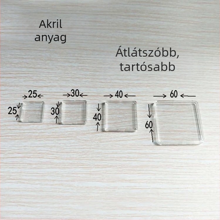 Akril védő doboz emlékérmekhez, átlátszó, fedéllel, méretek 25x25/30x30/40x40/60x60, PMMA.
