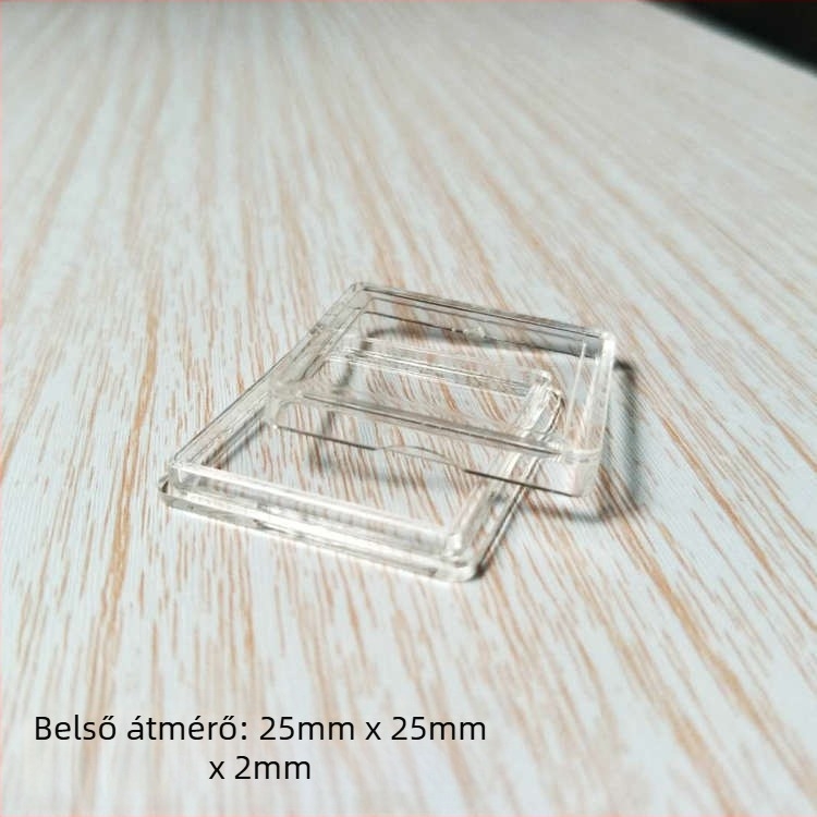 Akril védő doboz emlékérmekhez, átlátszó, fedéllel, méretek 25x25/30x30/40x40/60x60, PMMA.