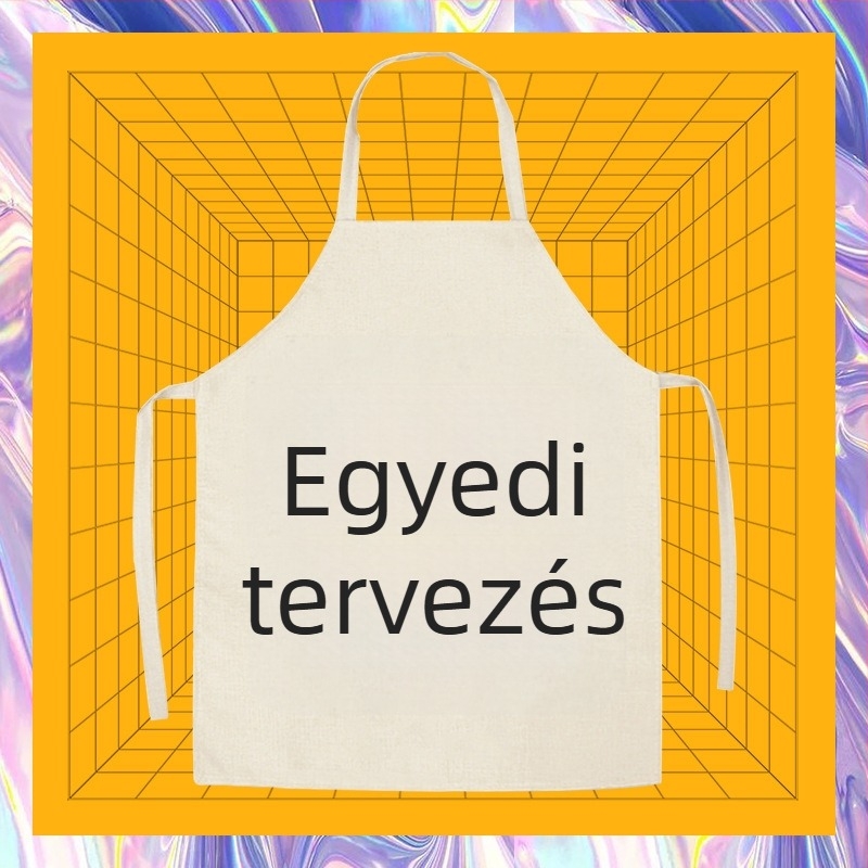 Vízálló munkaruha kötény éttermeknek és teázóknak egyedi logóval; peach skin textúra; poliészter-pamut keverék; univerzális méret