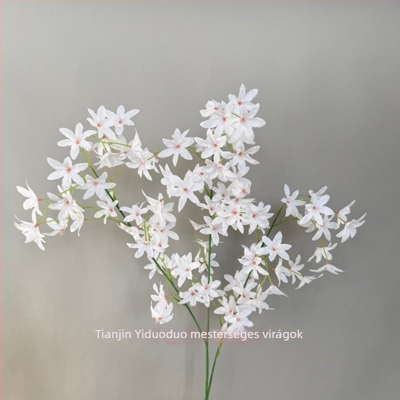 Oncidium szatén virágok – művirágok hotel dekorációhoz, esküvői terem mennyezet díszítéshez, otthoni dekoráció, egyetlen ág, nagykereskedelem