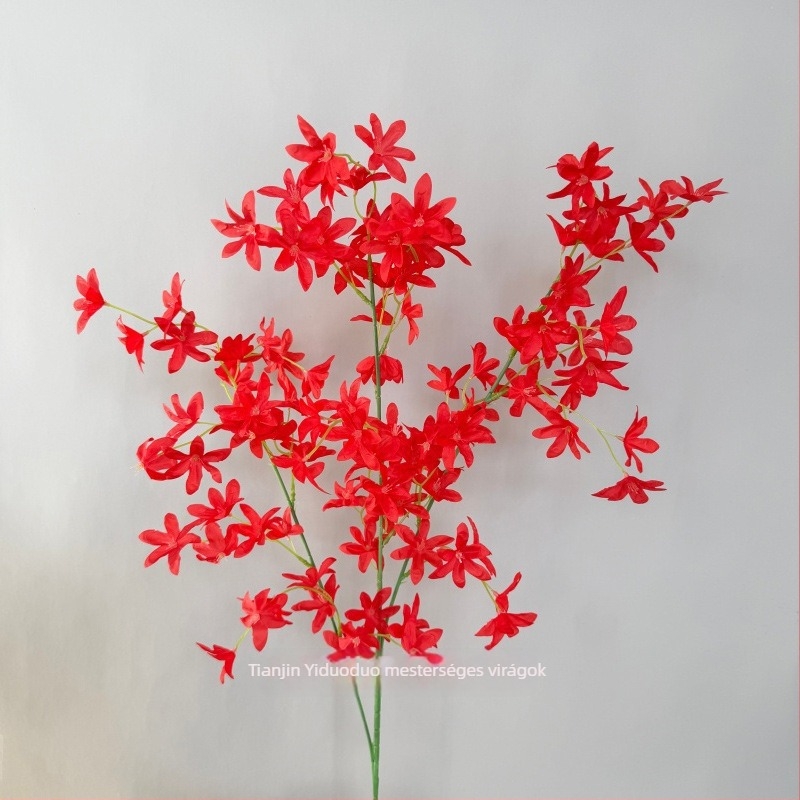 Oncidium szatén virágok – művirágok hotel dekorációhoz, esküvői terem mennyezet díszítéshez, otthoni dekoráció, egyetlen ág, nagykereskedelem