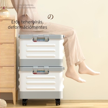 Otthoni tolható tároló doboz kerekekkel – könyvek és játékok, diákszálláshoz
