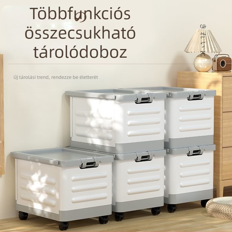 Otthoni tolható tároló doboz kerekekkel – könyvek és játékok, diákszálláshoz