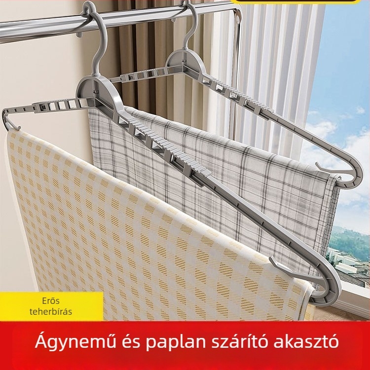 Teleszkópos ruhaszárítóállvány, nagy méretű paplanok, lepedők és törölközők szárításához – otthoni használat
