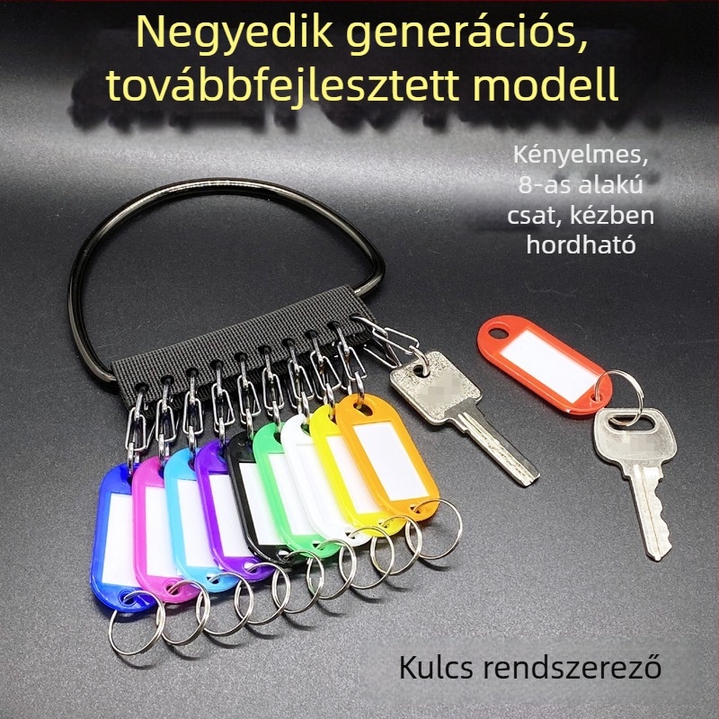 Fém kulcstartó készlet kollégiumi rendezéshez – címkével ellátott lemez, kulcskarika és tároló tál