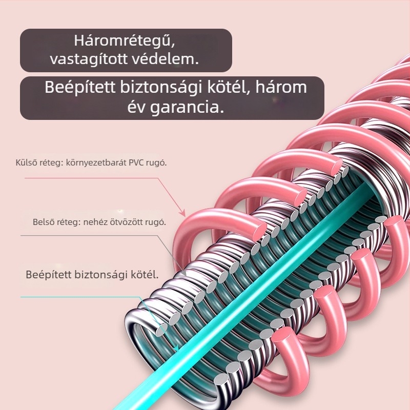 Új puha testhula karika súlyozott rugós rendszerrel a hasi tónusért és az egész test karcsúsításához, kíméletes a derékhoz