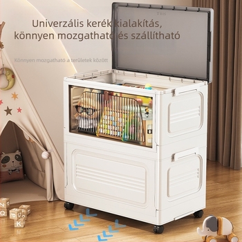 Összecsukható ruhatároló doboz, nagy kapacitású, fedéllel, alkalmas játékokhoz és takarókhoz