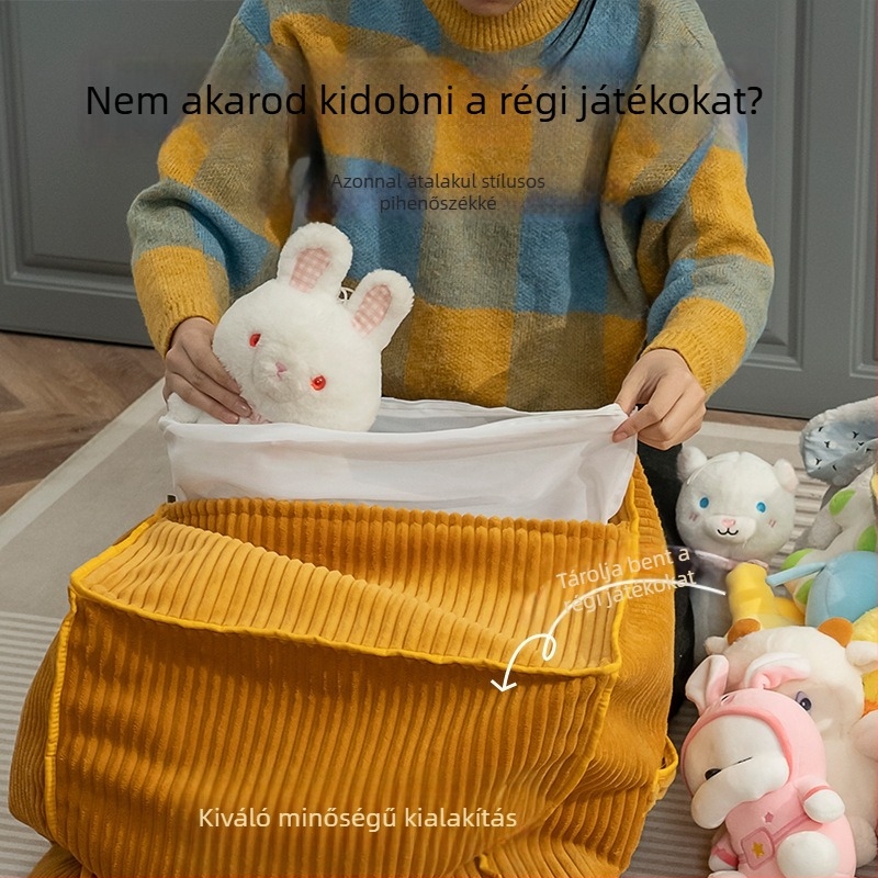Textil tároló doboz ruhák és játékok számára, 80–90 literes, nappaliba