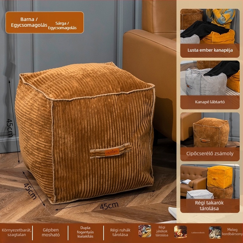 Textil tároló doboz ruhák és játékok számára, 80–90 literes, nappaliba