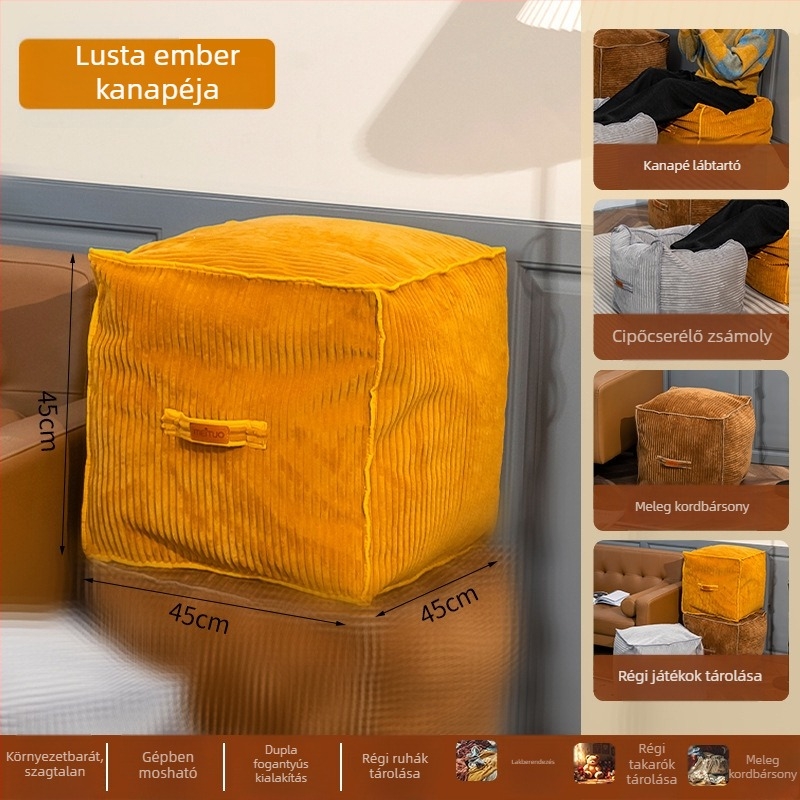 Textil tároló doboz ruhák és játékok számára, 80–90 literes, nappaliba