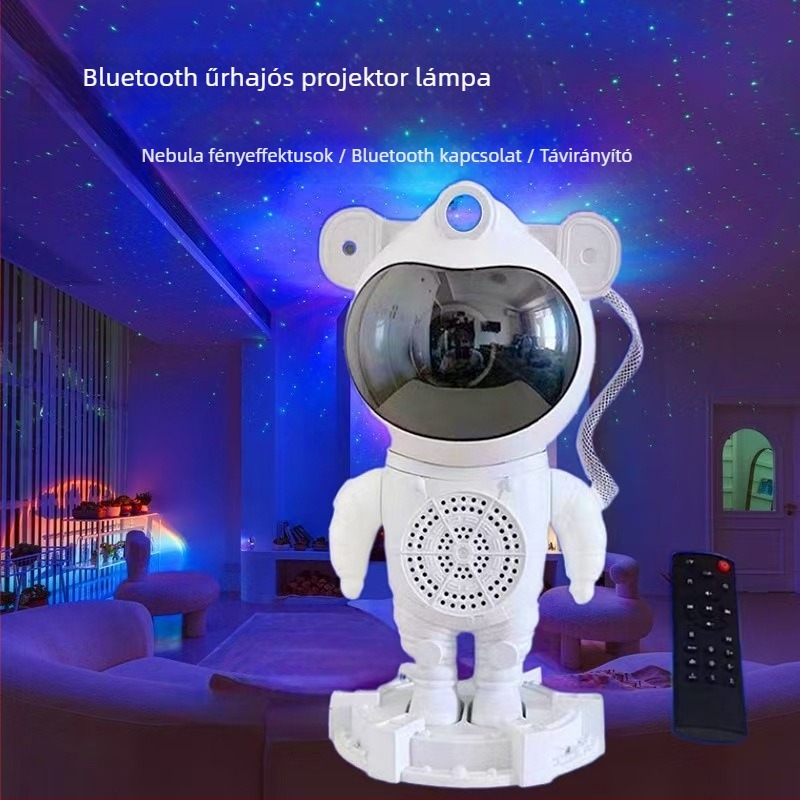 Bluetooth űrhajós csillagos ég vetítő lámpa lézeres vetítéssel és romantikus hangulattal