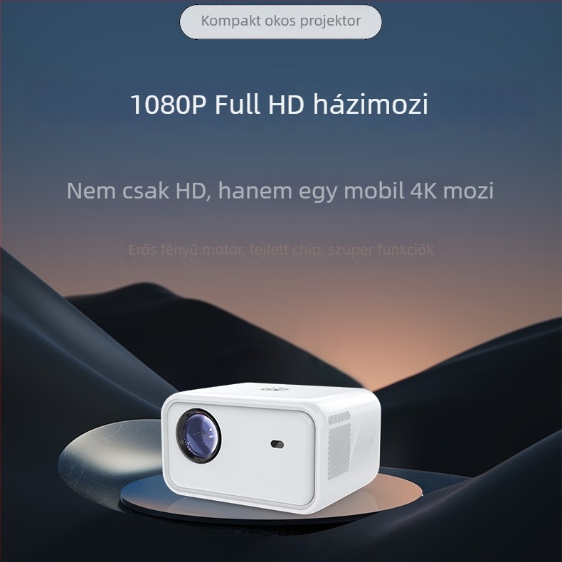 Androidos okos projektor 1080p, kettős sávú Wi‑Fi, motoros élesítés, nagy képernyő