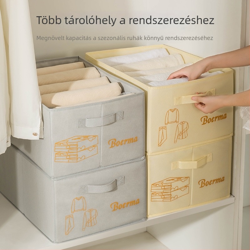 Összecsukható textiltároló doboz ágyneműhöz, paplanhoz és ruházathoz – gardrób rendező