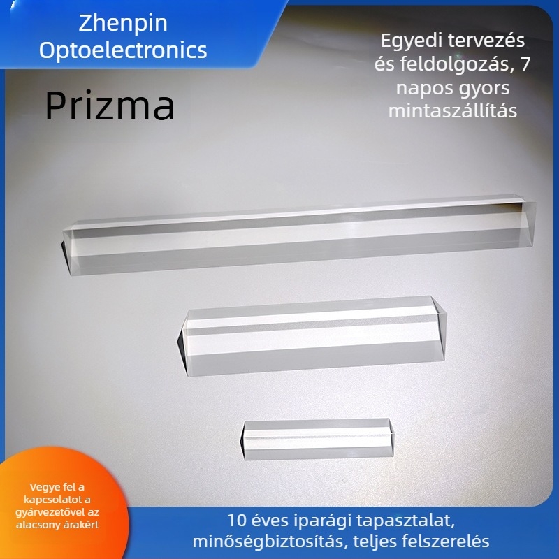K9 optikai háromszögprizma spektroszkóppal, hét színű szivárvány a fizika–optika kísérletekhez
