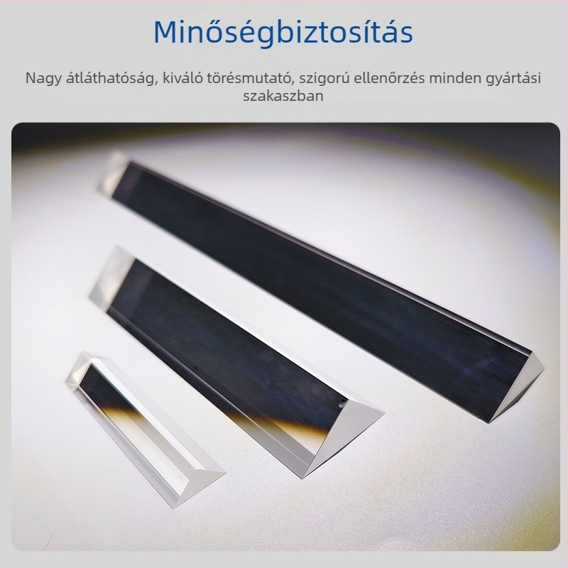 K9 optikai háromszögprizma spektroszkóppal, hét színű szivárvány a fizika–optika kísérletekhez