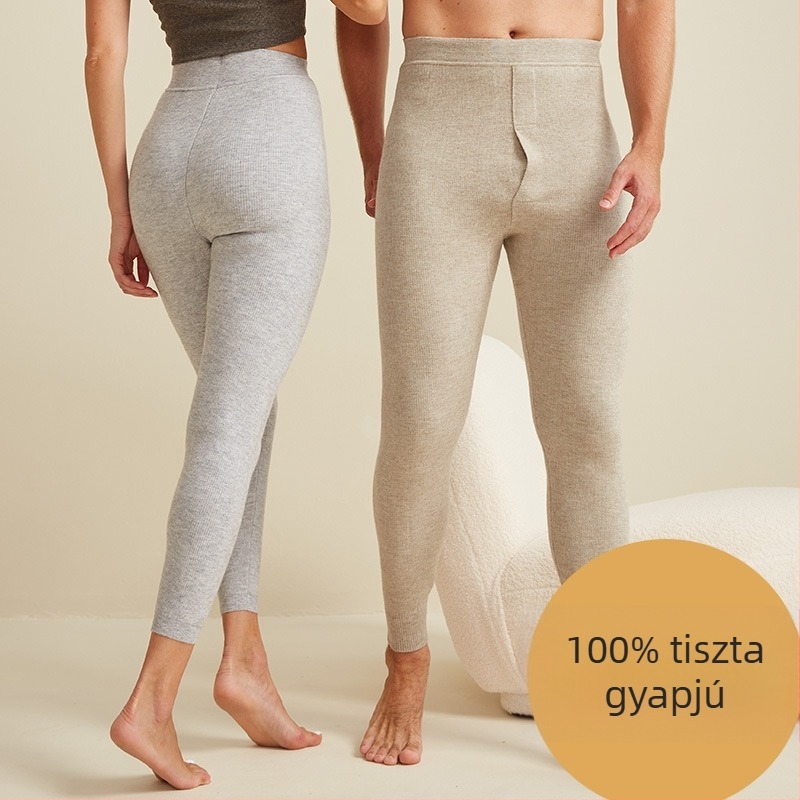 Gyapjú uniszex nadrág ősz-télre, meleg, kockás mintázat, magas derék, karcsú fazon
