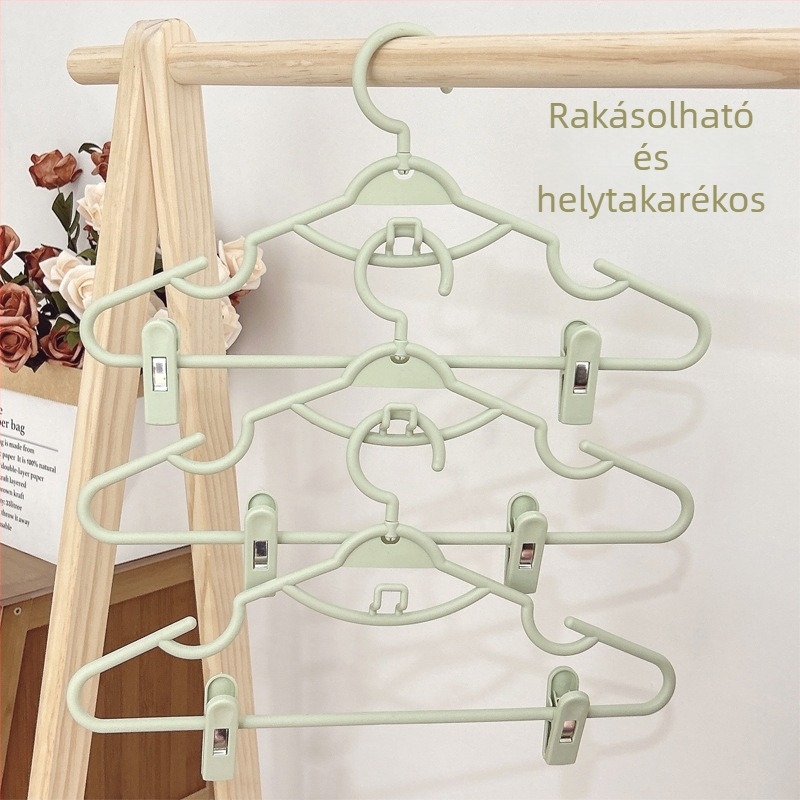 Ruhaállvány, csúszásmentes klipszek, többfunkciós ruhaszárító, vállvédő sarok