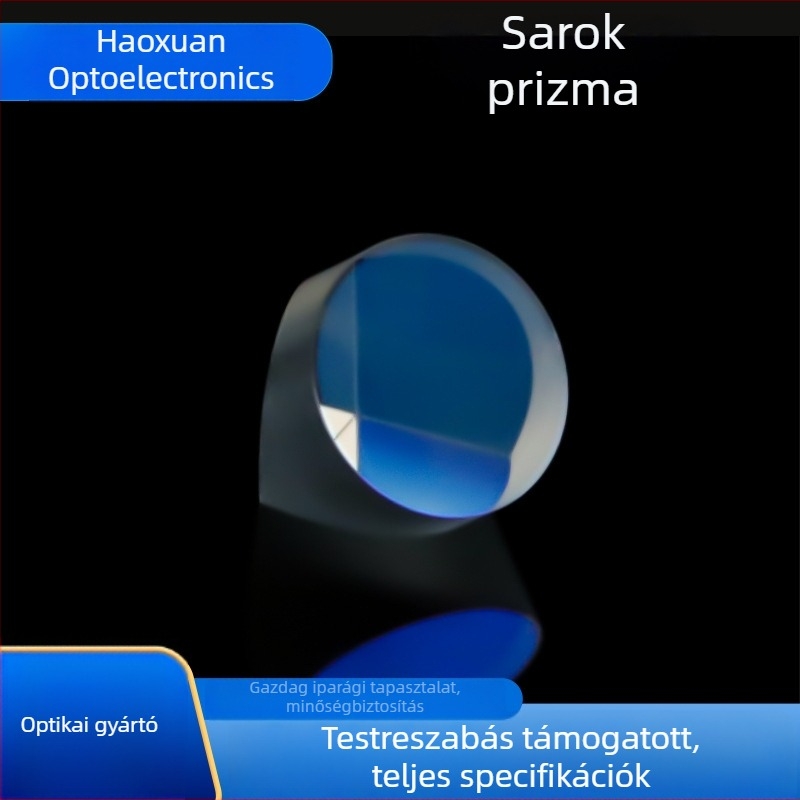Lézeres mérésű mikroprizma — optikai sarokprizma, átlátszó, magas precizitású optikai visszaverő összeszerelés