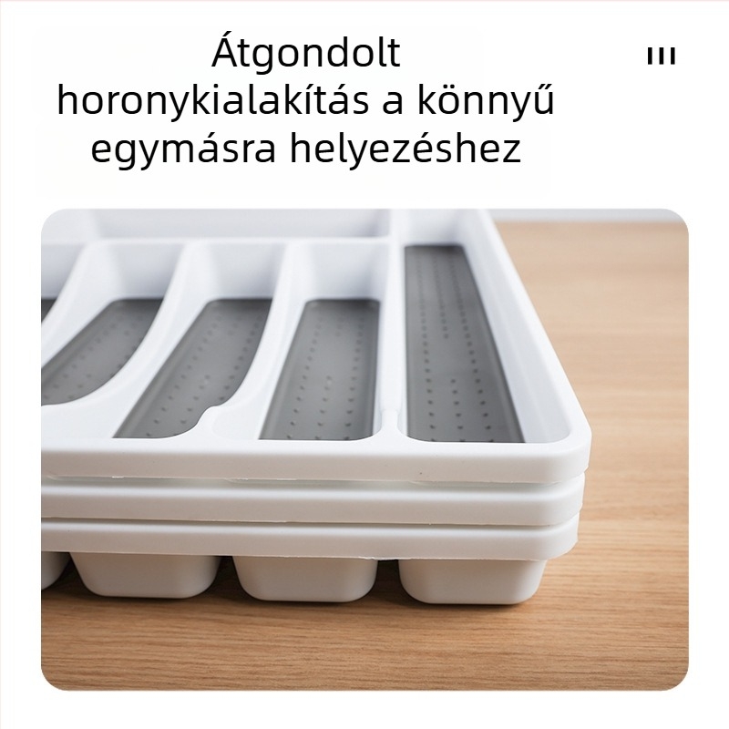Öt- és hatrekeszes evőeszköztároló doboz konyhai fiókhoz, rendező