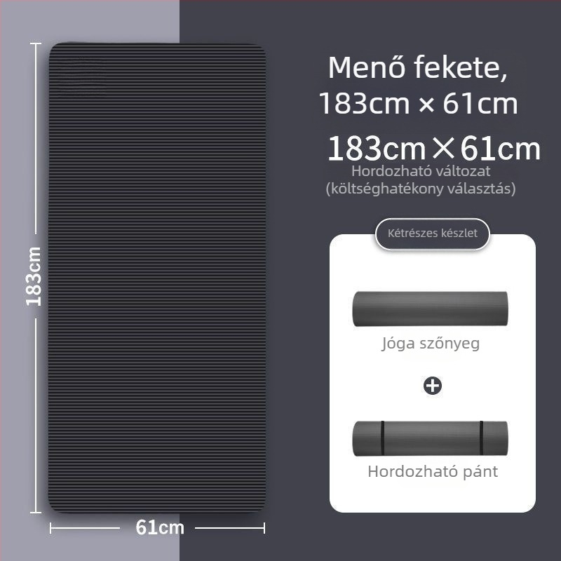 Jógamatrac kezdőknek, vastagabb, szélesebb és hosszabb, csúszásmentes, otthoni használatra