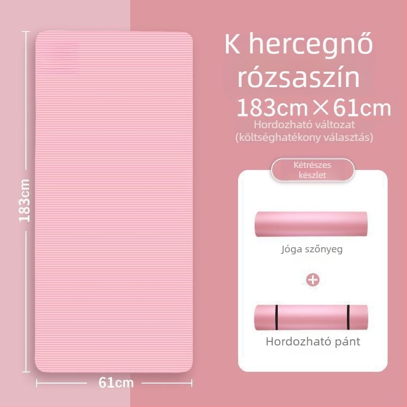 Jógamatrac kezdőknek, vastagabb, szélesebb és hosszabb, csúszásmentes, otthoni használatra