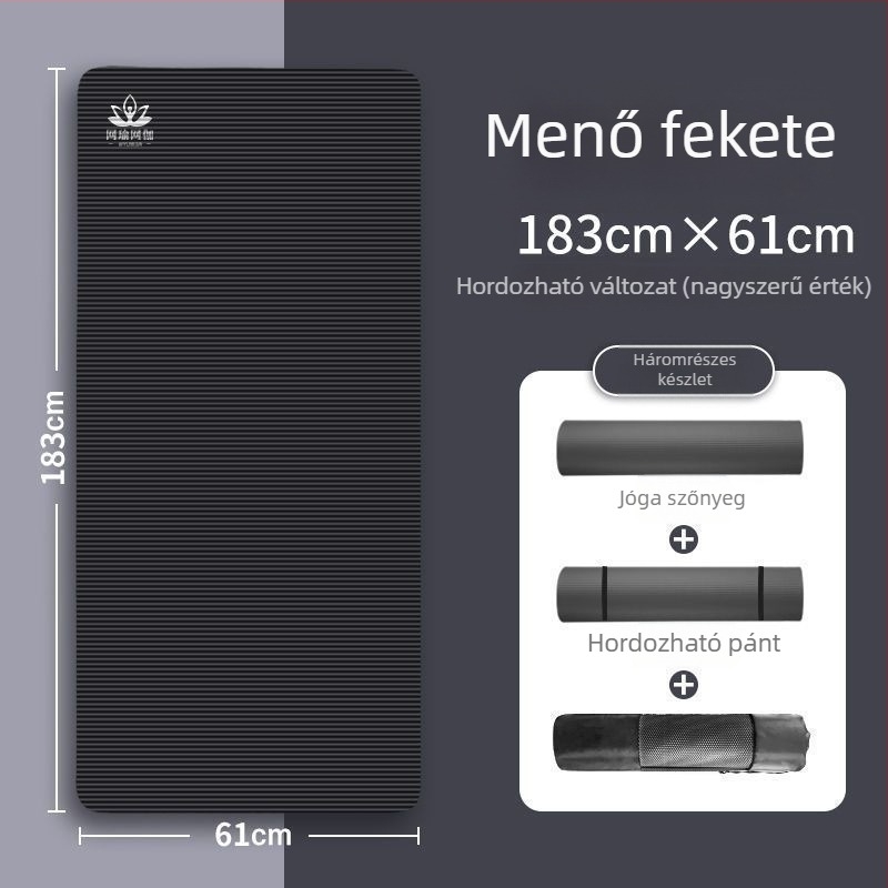Jógamatrac kezdőknek, vastagabb, szélesebb és hosszabb, csúszásmentes, otthoni használatra