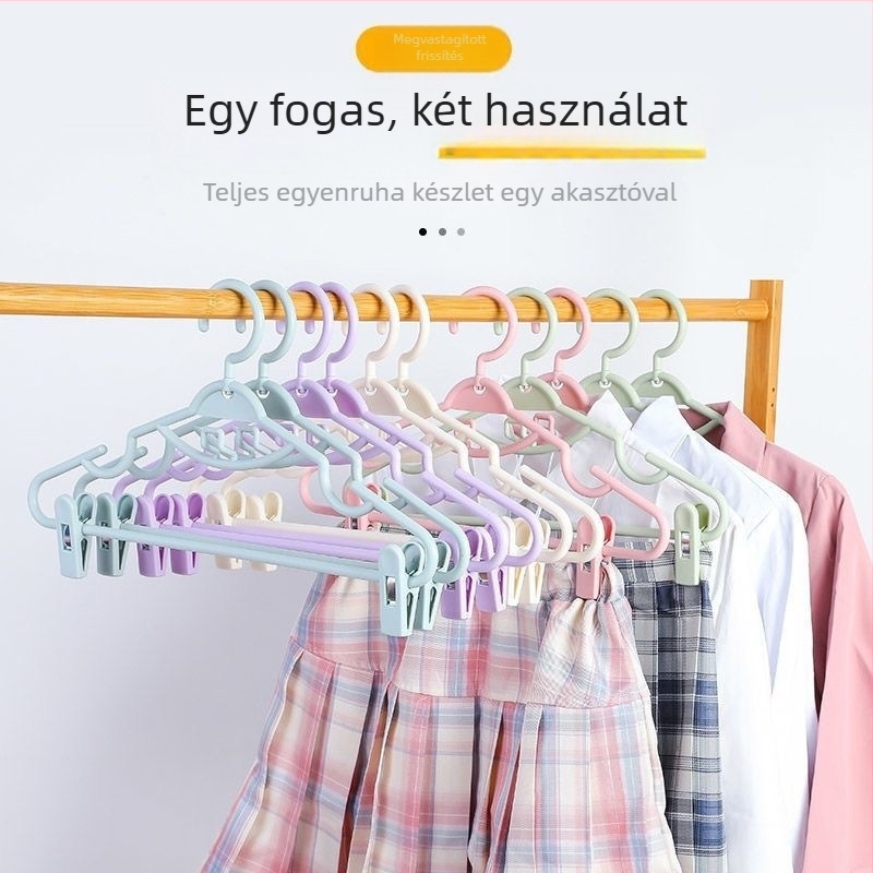 Csúszásmentes ruhaszárító vállfa készlet otthonra, varrat nélküli kapcsokkal, multifunkcionális Hanfu-hoz, JK szoknyákhoz és nadrágokhoz