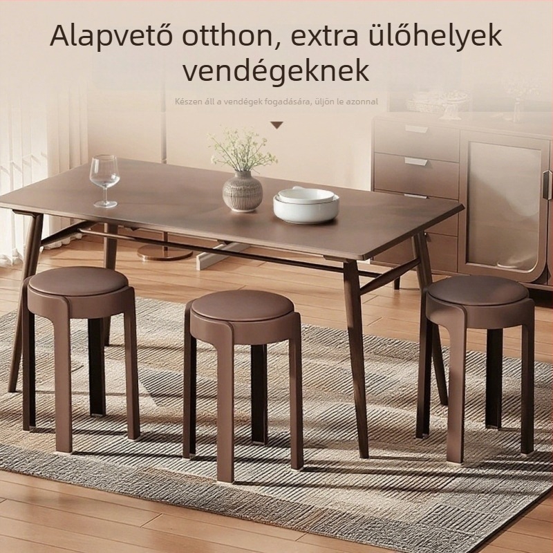 Műanyagból készült puha bevonatú tápasztó szék otthoni használatra, vastított, erős és tartós, halmozható, kerek ülőfelület, könnyed luxus érzetű étkezőszék