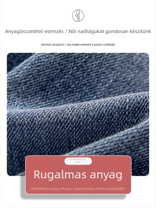 Női magas derekú skinny farmernadrág kék, kis méretűeknek, 2026 tavasz–ősz