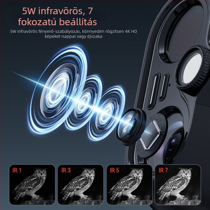 Infravörös éjjellátó eszköz, 4K HD, nagy zoomos távcső, kézi digitális kamera TK