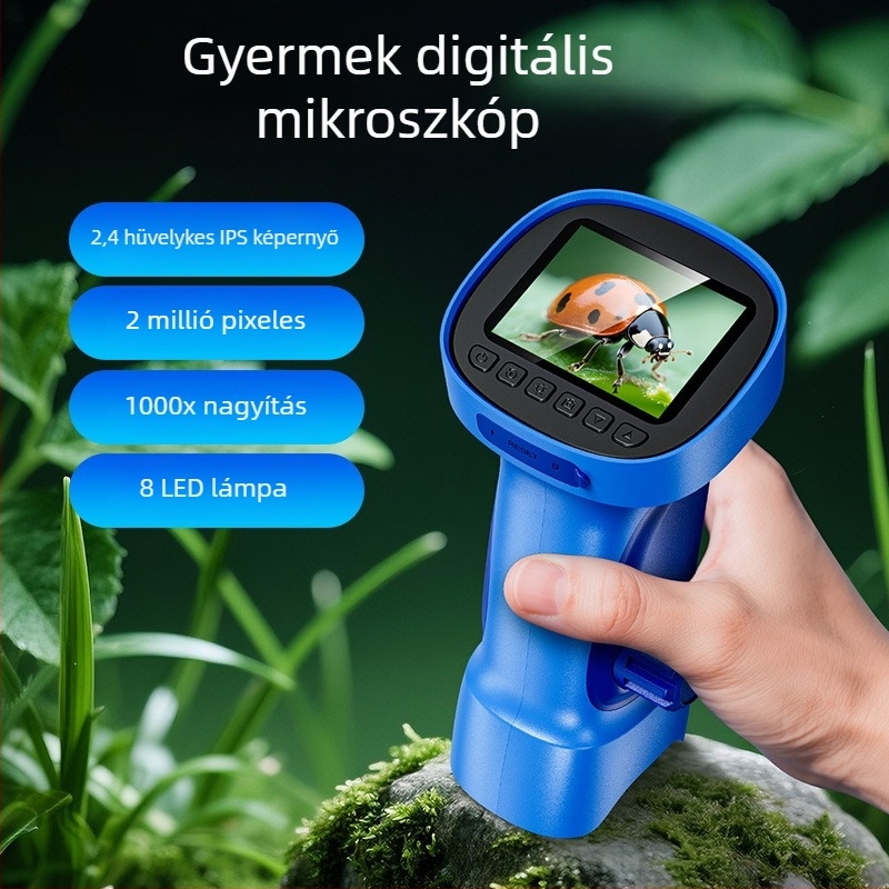 395 Gyermekeknek készült kézi mikroszkóp, nagy felbontású, hordozható kültéri tudományos kísérletekhez