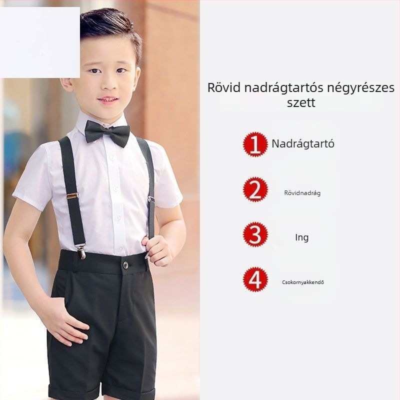 Fekete gyerekeknek szóló zakó — iskolai egyenruha és formális előadásra alkalmas viselet